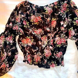 Y2K Floral off the shoulders top